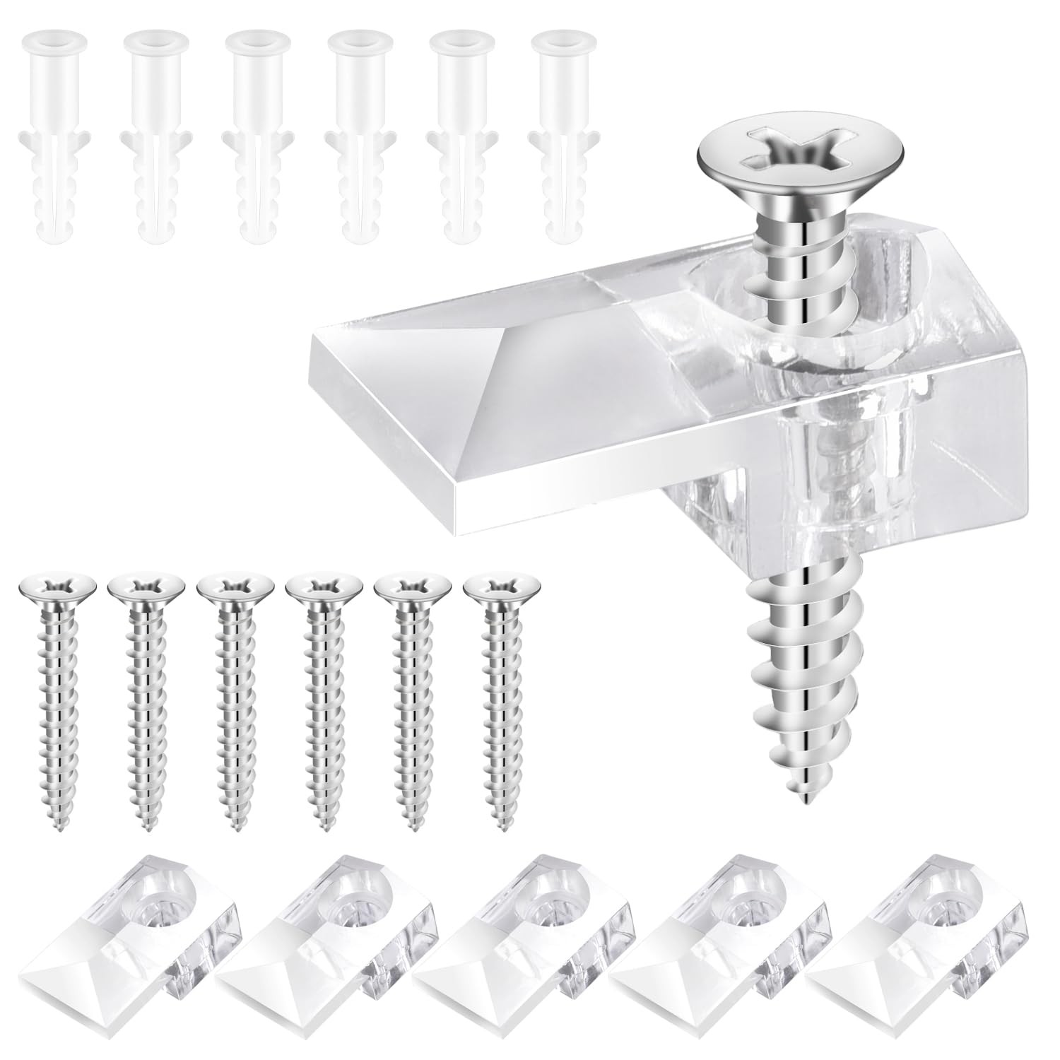HeavyDuty Mirror Clips 30 Sets Plastic Metal Mounting Hardware for Cabinet Door
