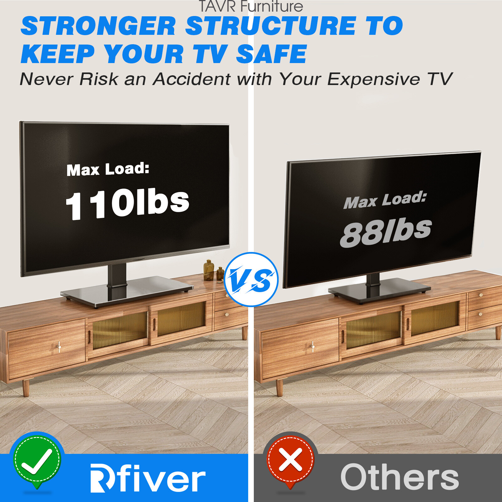 Swivel Tabletop TV Base Stand with Mount for 37 40 45 50 55 60 65 70 75 inch TV