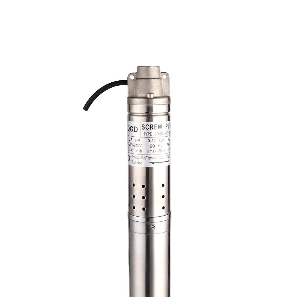 ZYIY 2″ Stainless Steel Submersible Deep Well Pump 220V 0.5Hp 164ft