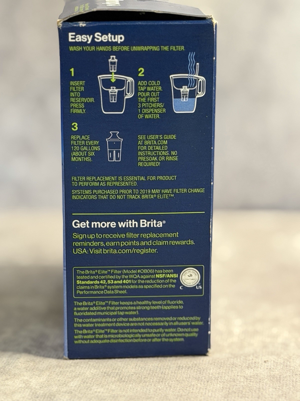 1-BRITA Elite 6 Month (120 Gallon) Pitcher Replacement Water Filter OB06-NEW
