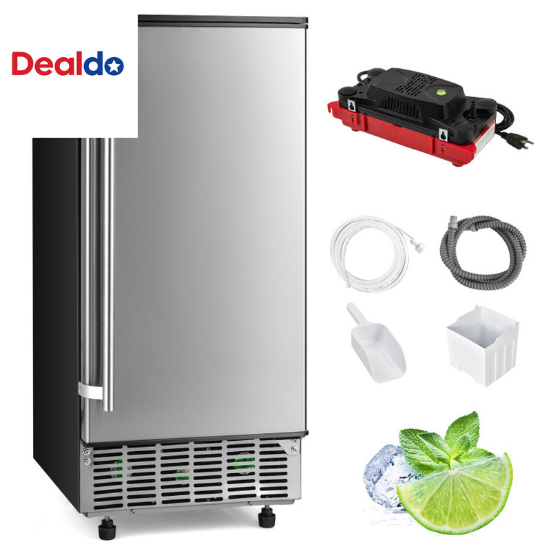 115V Free-Standing Undercounter Built-In Ice Maker with Self-Cleaning Function