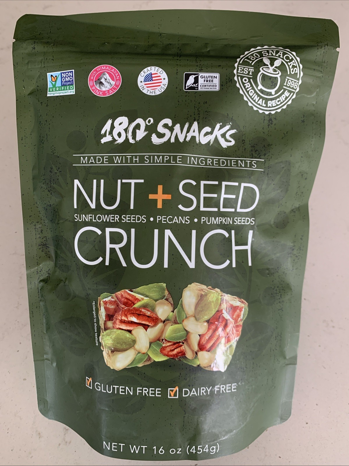 180 Snacks Nut + Seed Crunch, Sunflower Seeds, Pecans, Pumpkin Seeds 16 Oz Bag
