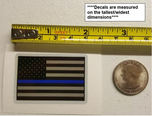 Thin Blue Line Flag 6 Point Star Badge Reflective or Matte Decal Police Sheriff