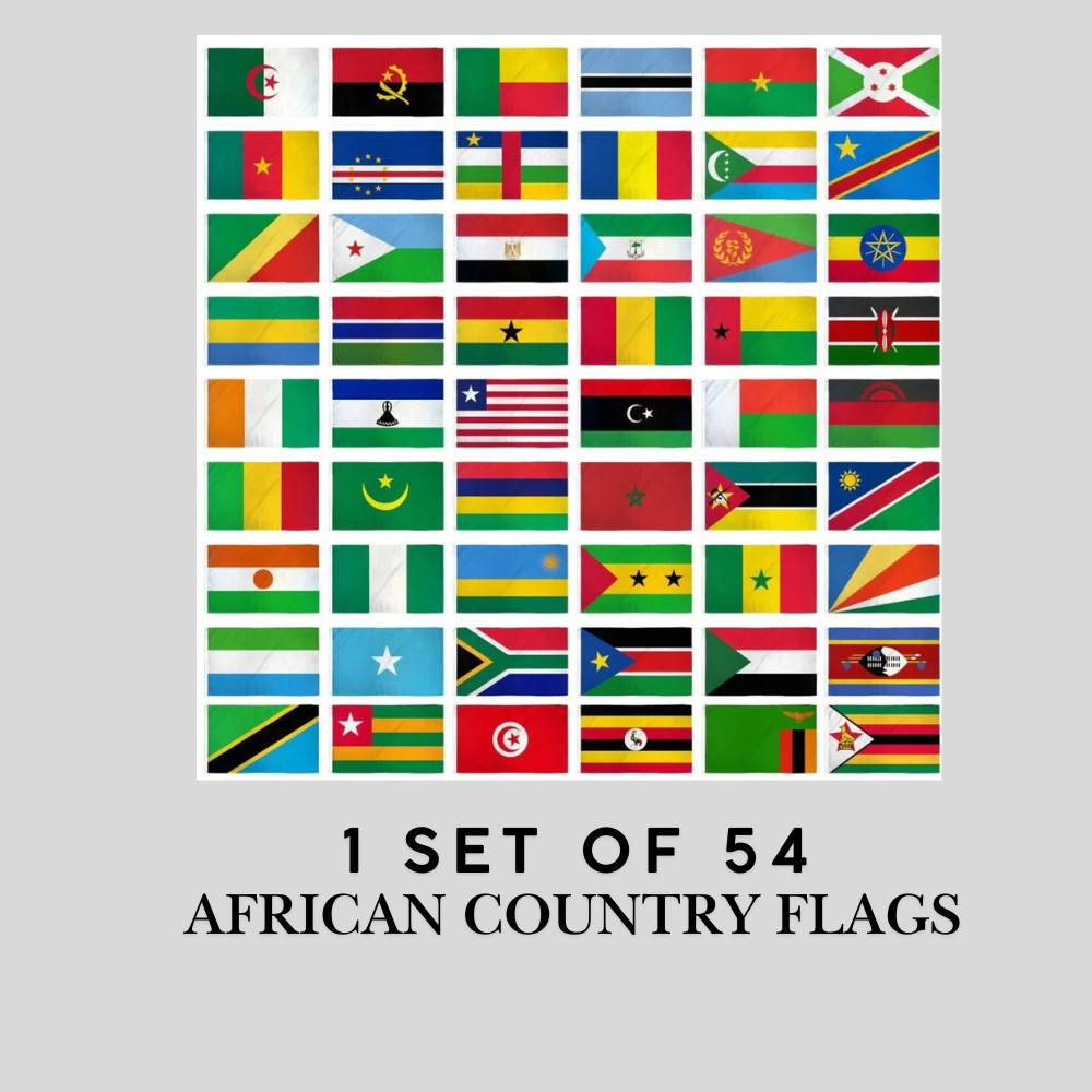 Set of 54 African 3x5ft Poly Country Flag Set