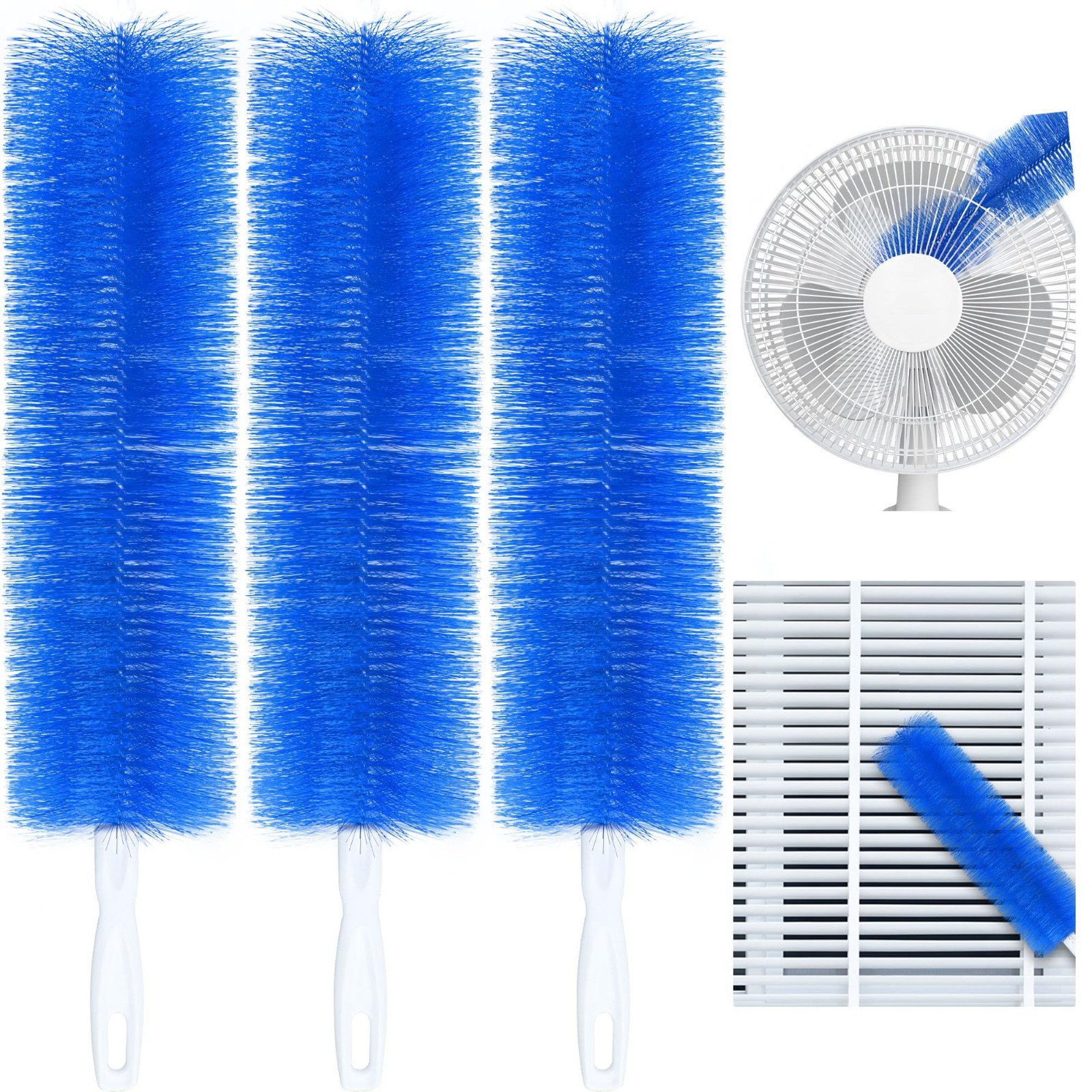 3-Pack Bendable Fan Cleaning Brush – Reusable Microfiber Duster for Fans&Curtain
