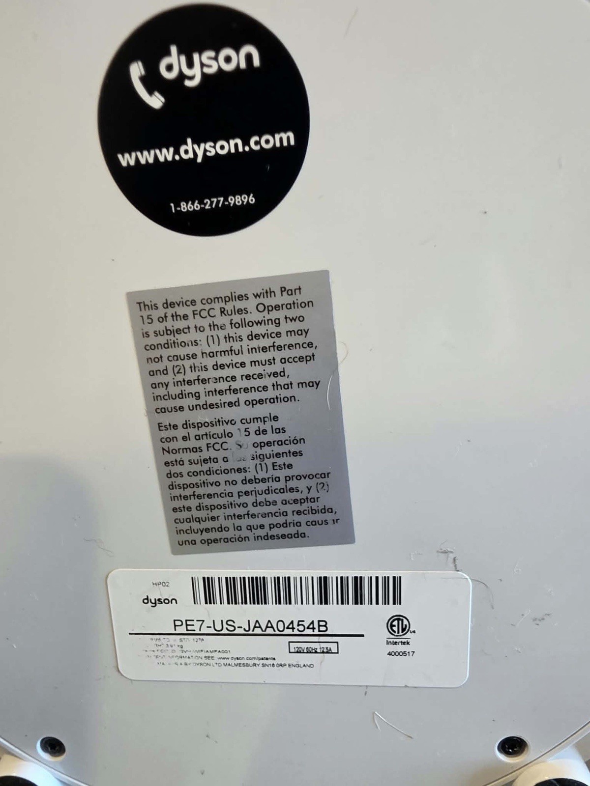 Dyson Air Multiplier Technology PE7-US-JAA0454B (READ DESCRIPTION)