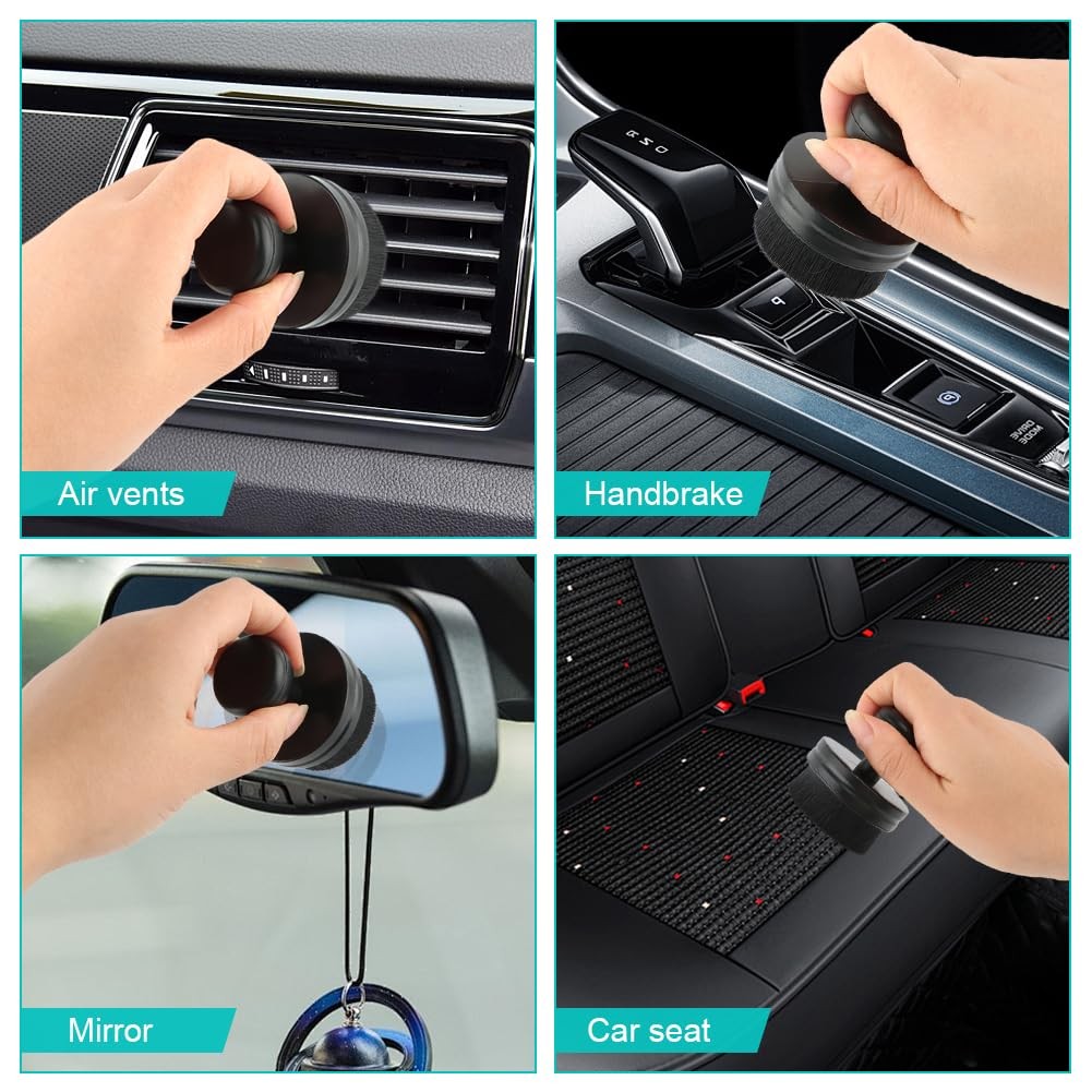 2 Pack Auto Detail Brushes, Tire Shine Applicator Brush, Automotive Black