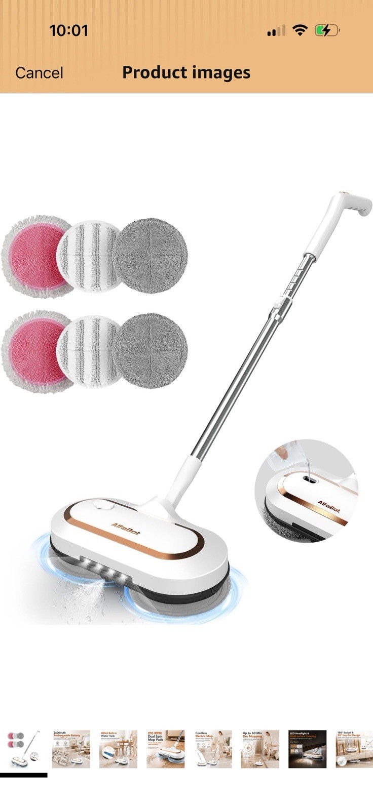AlfaBot Cordless Electric Mop