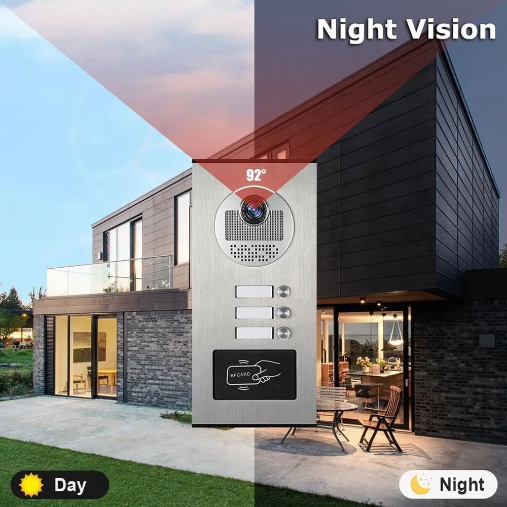 2 units 7inch monitor wired video Door phone kit indoor-outdoor video Apartment