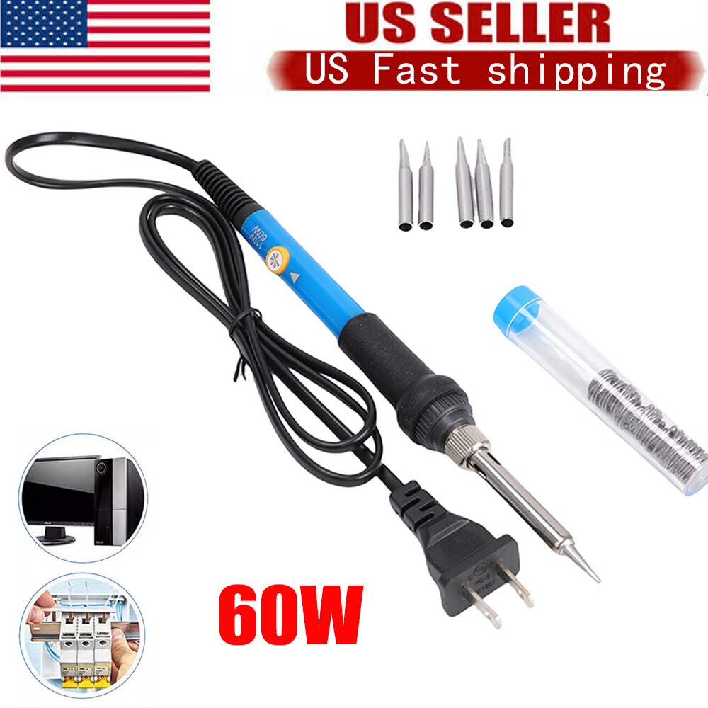 60W Soldering Iron Electric Gun Adjust Temperature 200-450℃ Welding Solder 110V