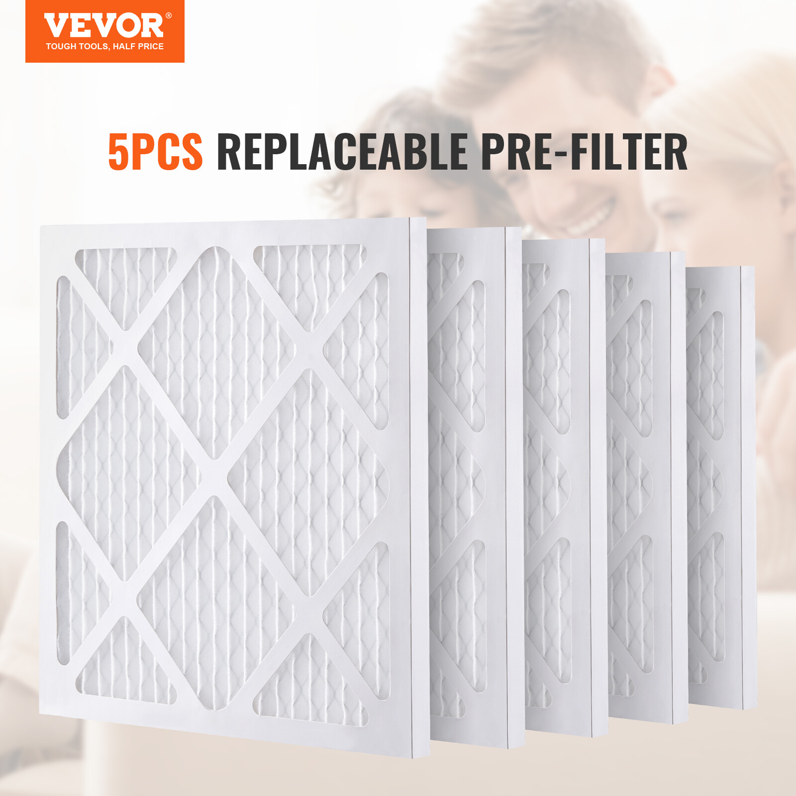 5 Pack Active Carbon Pre Filter Replacement Stage 1 VEVOR Air Scrubber & BlueDri