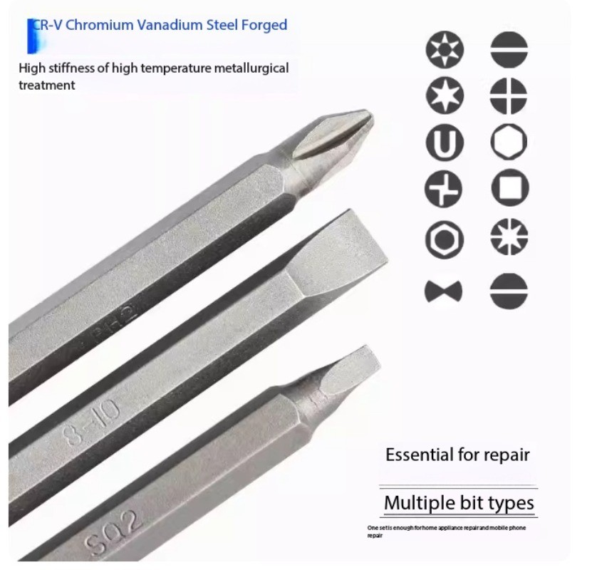 208PCS Screwdriver Bits Set Mini Screwdriver Chromium Vanadium Steel Bits Tools
