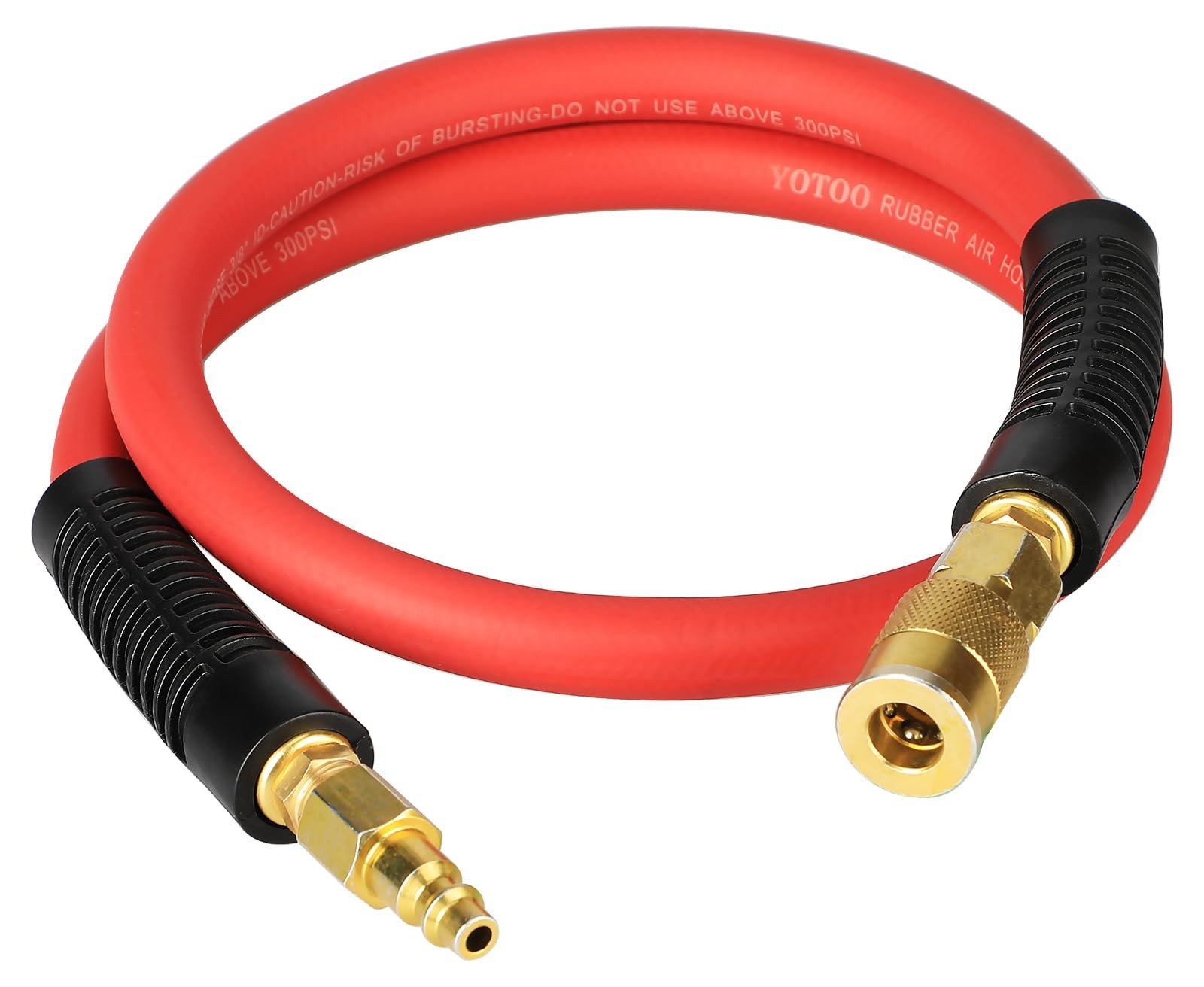 YOTOO Heavy Rubber Short Air Hose 3/8-Inch by 3-Feet, 300 PSI Lead in Air Com…