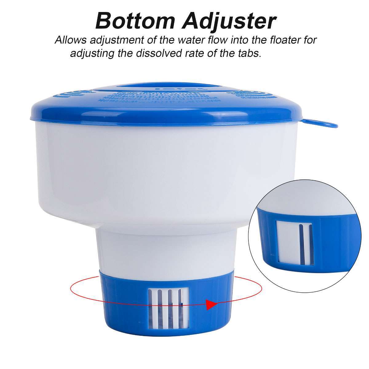 Floating Chlorine 3″ Tablet Swimming Pool Chemical 7″ Dispenser Collapsible Tank
