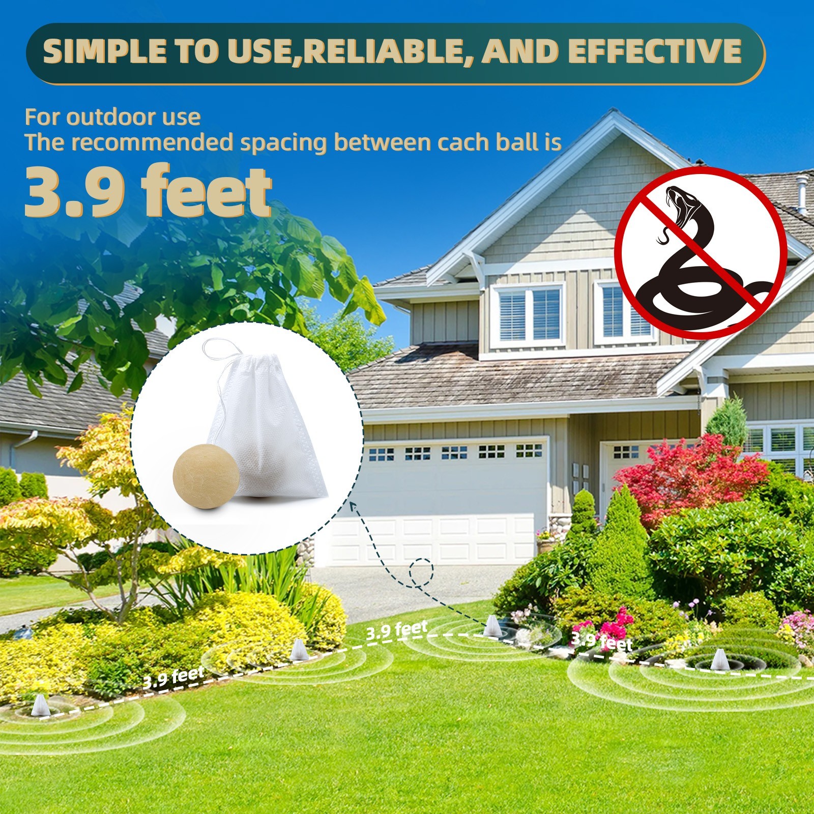 10 Pack Snake Repellent for Yard Powerful, Snake Away Repellent for Outdoors