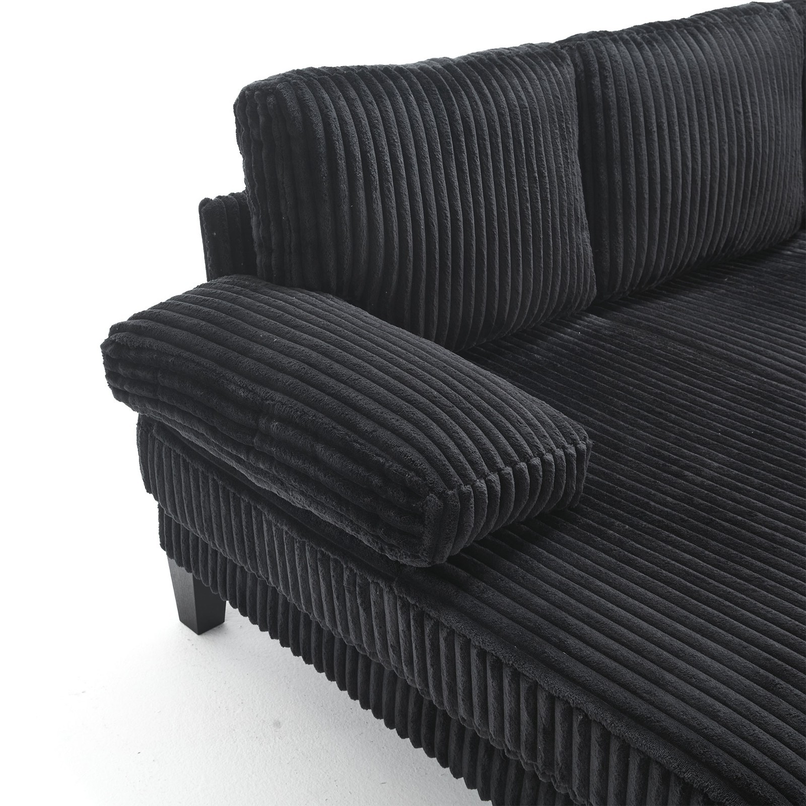 114″ U-shaped Sectional Sofa Couch Corduroy Fabric Sleeper Dual Chaise Lounges