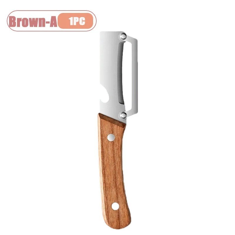 2 PCS 3-in-1 Multifunctional Vegetable Peeler with Wooden Handle,Julienne Slicer