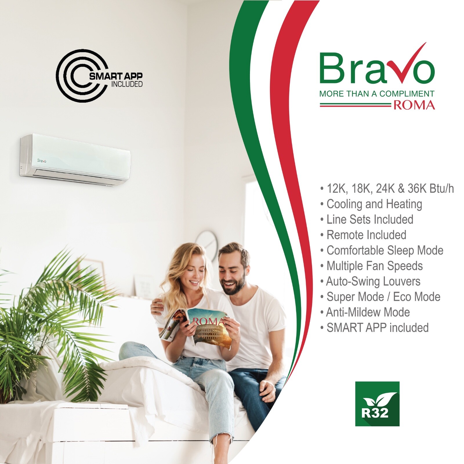 36000 BTU 17 SEER BRAVO Mini Split Heat Pump Air Conditioner 230V