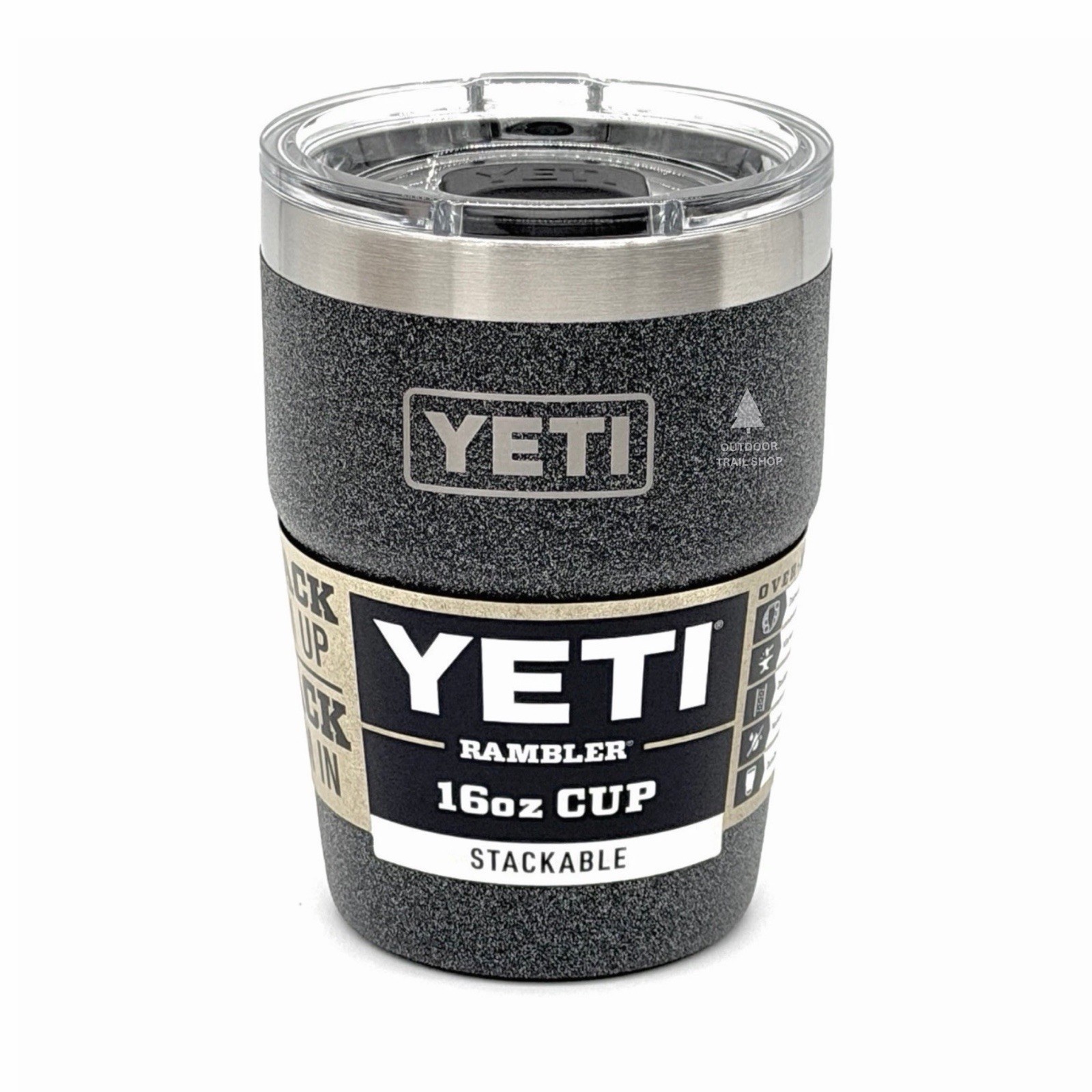 YETI Rambler 16 oz Black Stone Stackable Cup Textured Rare Color | NWTs