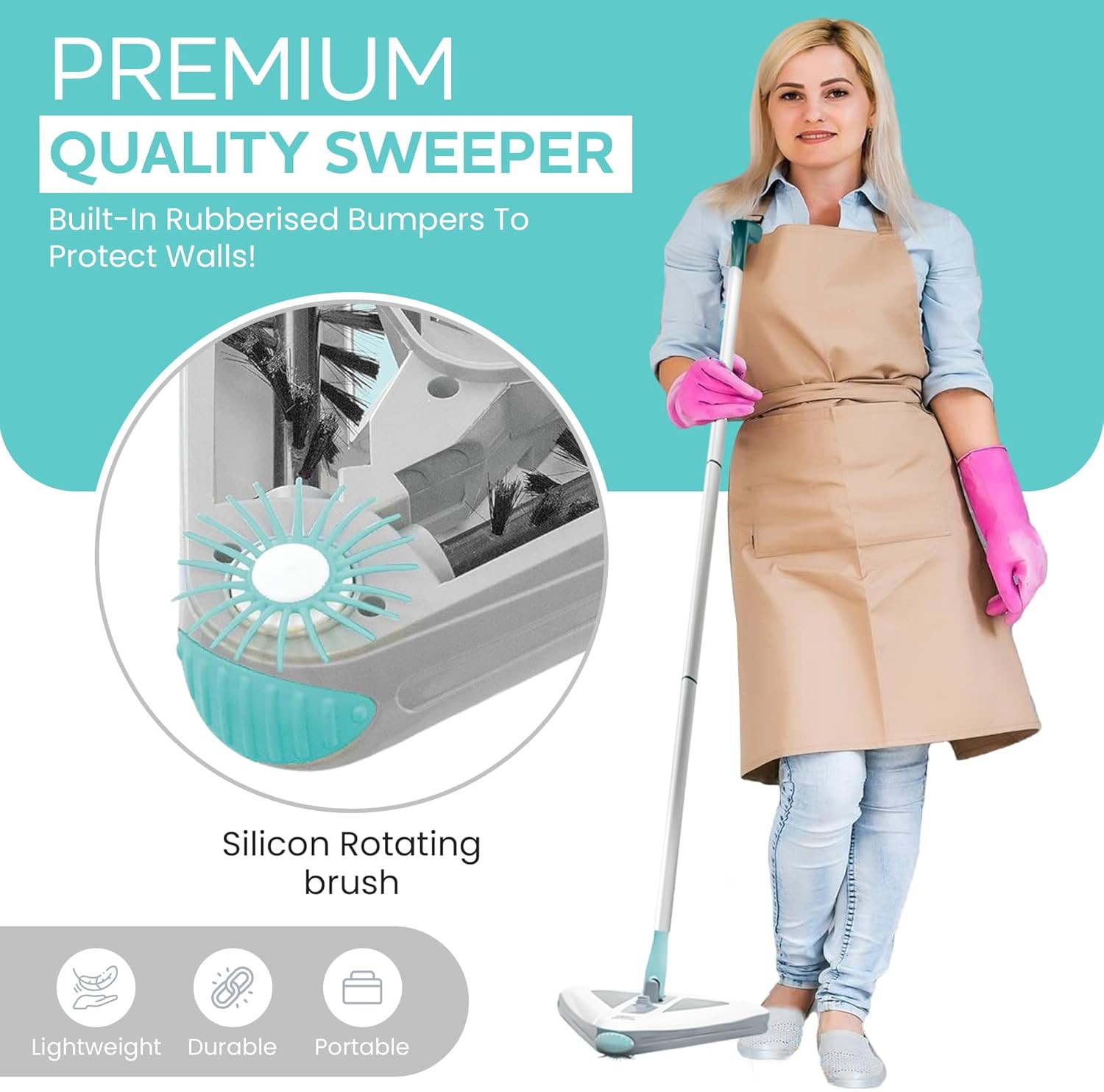 Sweeper Standard – 2025 New and Improved Lightweight Sweeper, Perfect for Short