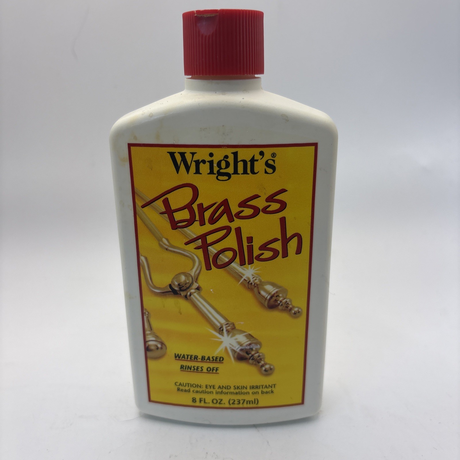 Vtg Wright’s Brass Polish 8oz Water Based Cleaner Discontinued 90% Full