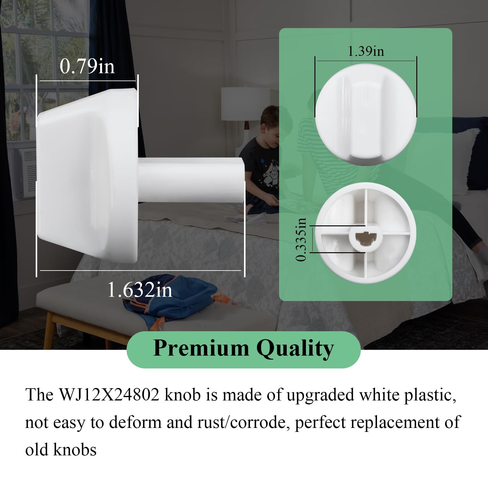 Air Conditioner Knob Replacement WJ12X24802 White – Fits GE, Hotpoint, RCA