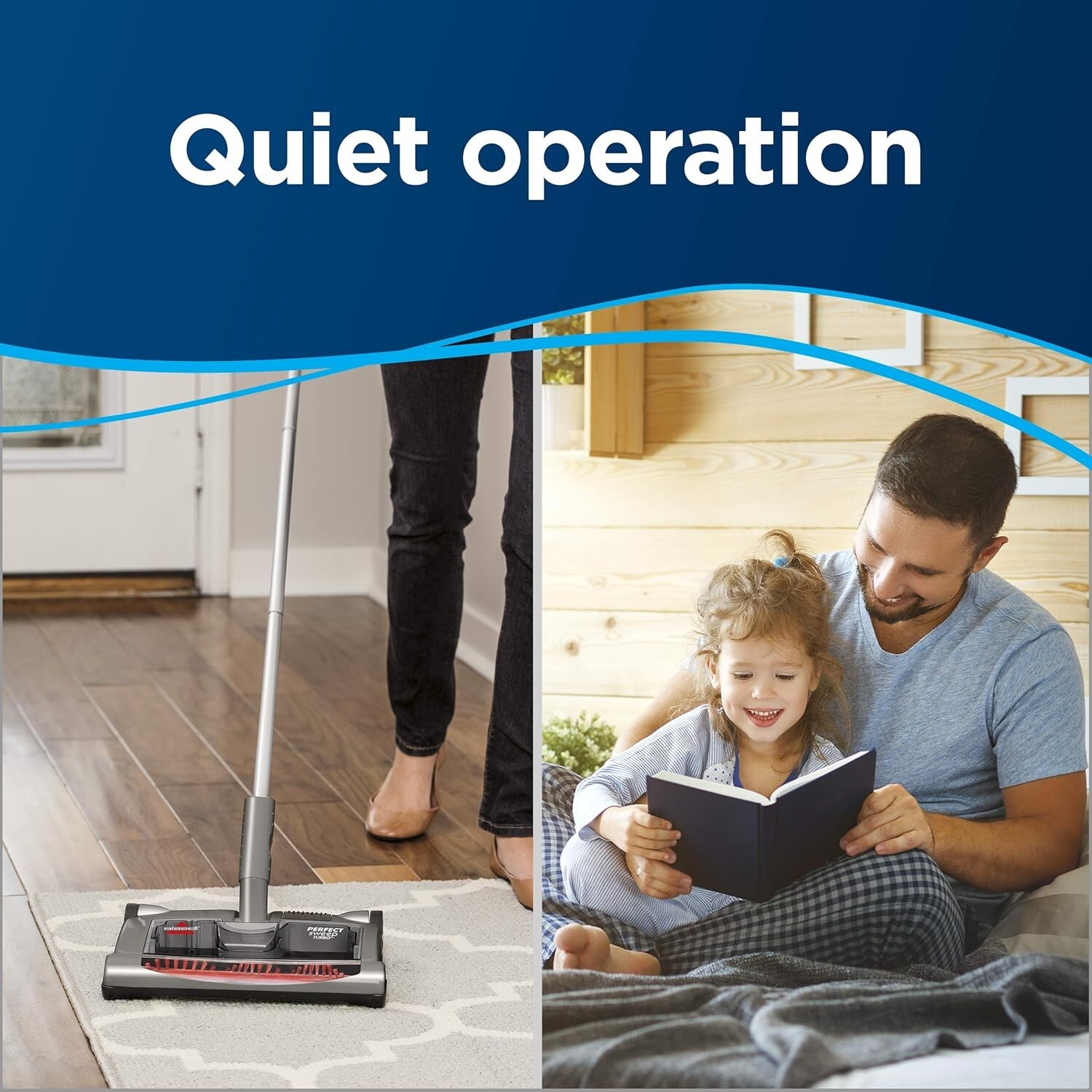 Perfect Sweep Turbo Rechargeable Carpet Sweeper Quiet & Powerful Cleaning Grey