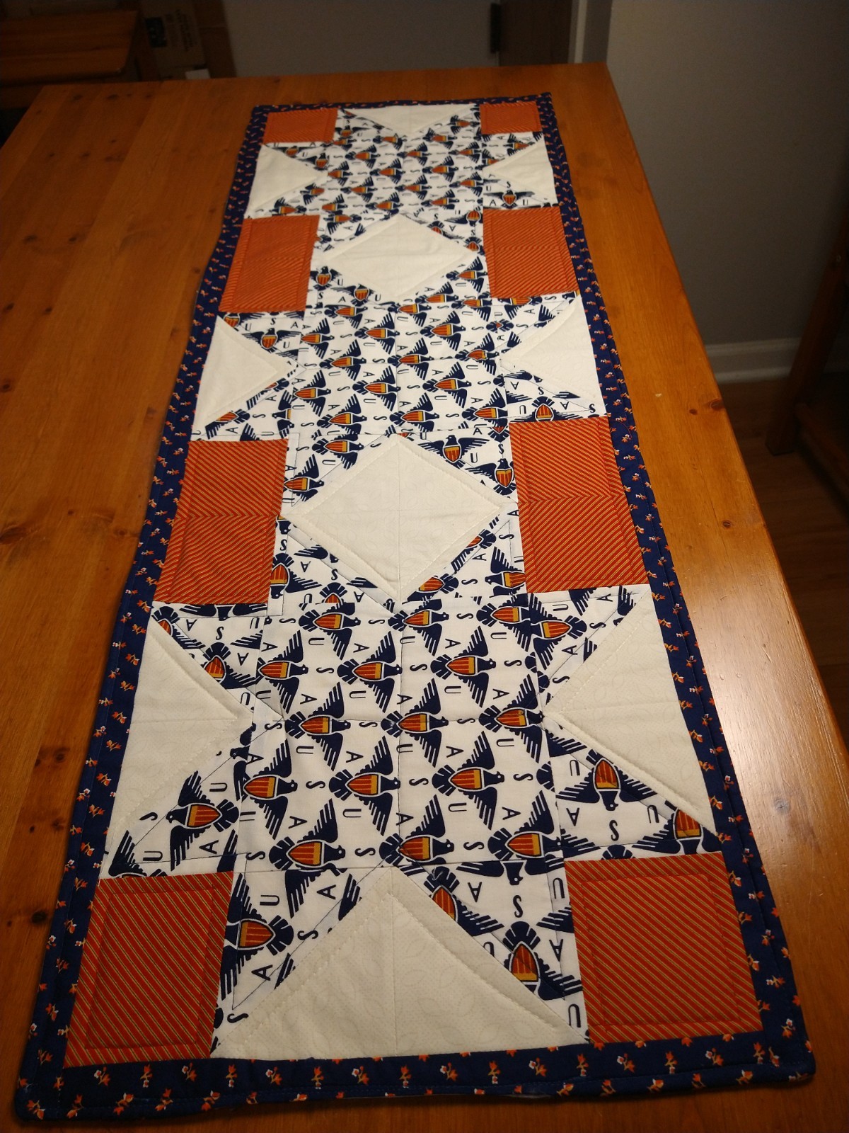 USA 250th, Eagles Handmade Quilted Table Runner, 41 x 14 inches Free Shipping