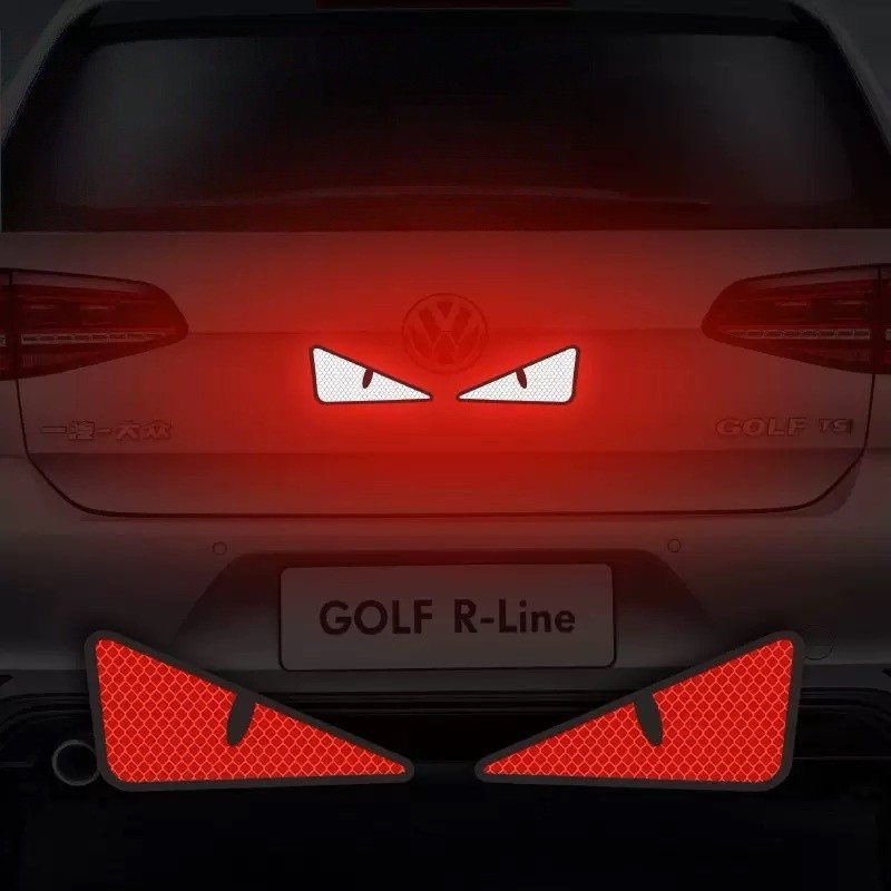1X Red Big Eyes Car Sticker Wall Sticker Cartoon 3D Decal Sticker for Bike/ Car