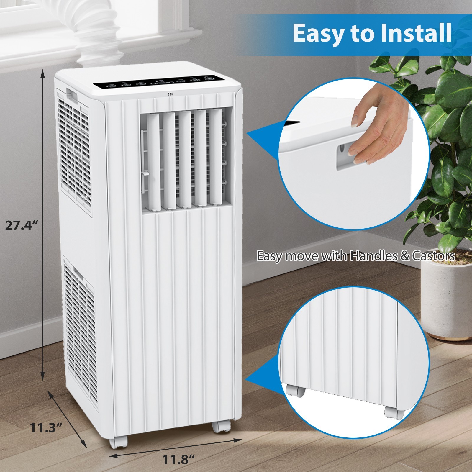 Garvee Portable Air Conditioner 8000 BTU 24H Timer, Remote, Window Kit 300 Sq.Ft