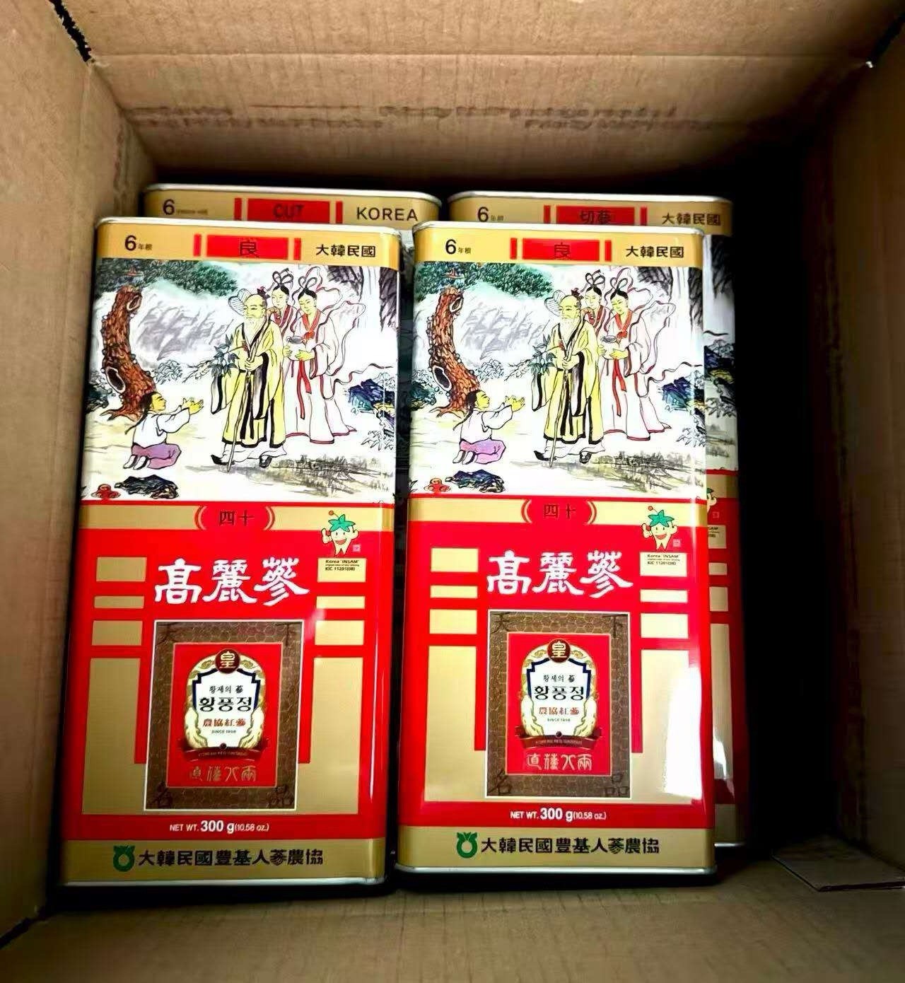 Korean 6 Year Red Ginseng Root Good Grade 40 Ji 300g ( 24Root ) 10% Top Grade