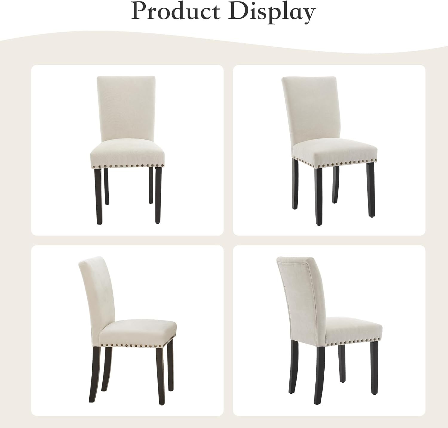 GARVEE Upholstered Dining Chairs Fabric Parsons Dining Room Chair with Wood Legs