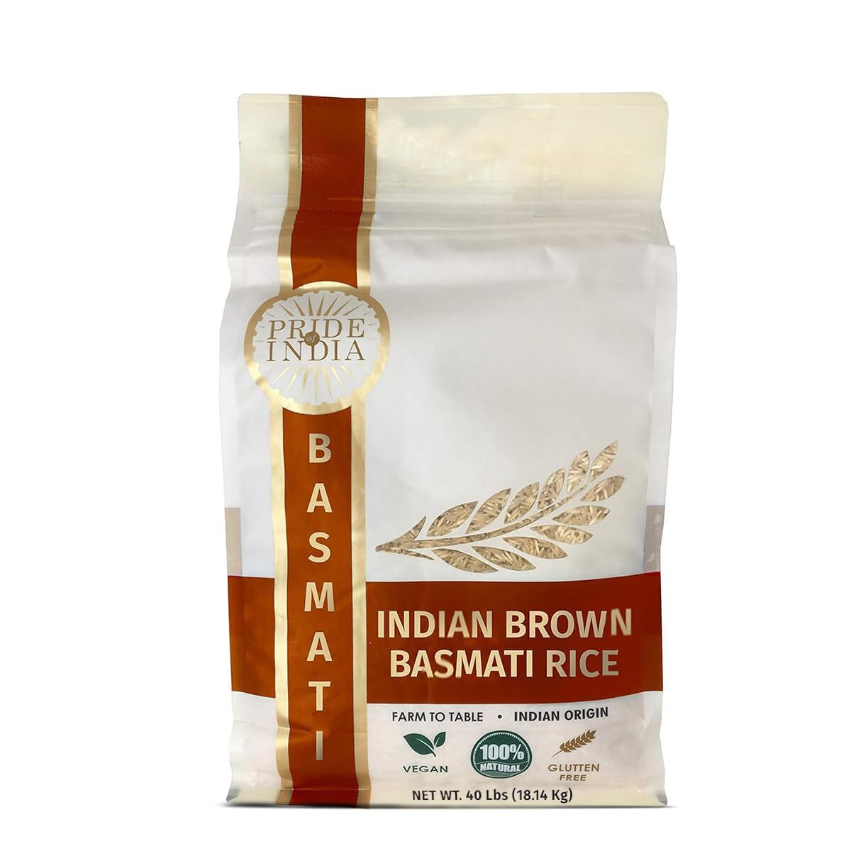 Extra Long Indian Brown Basmati Rice – Naturally Aged Healthy Grain Jar