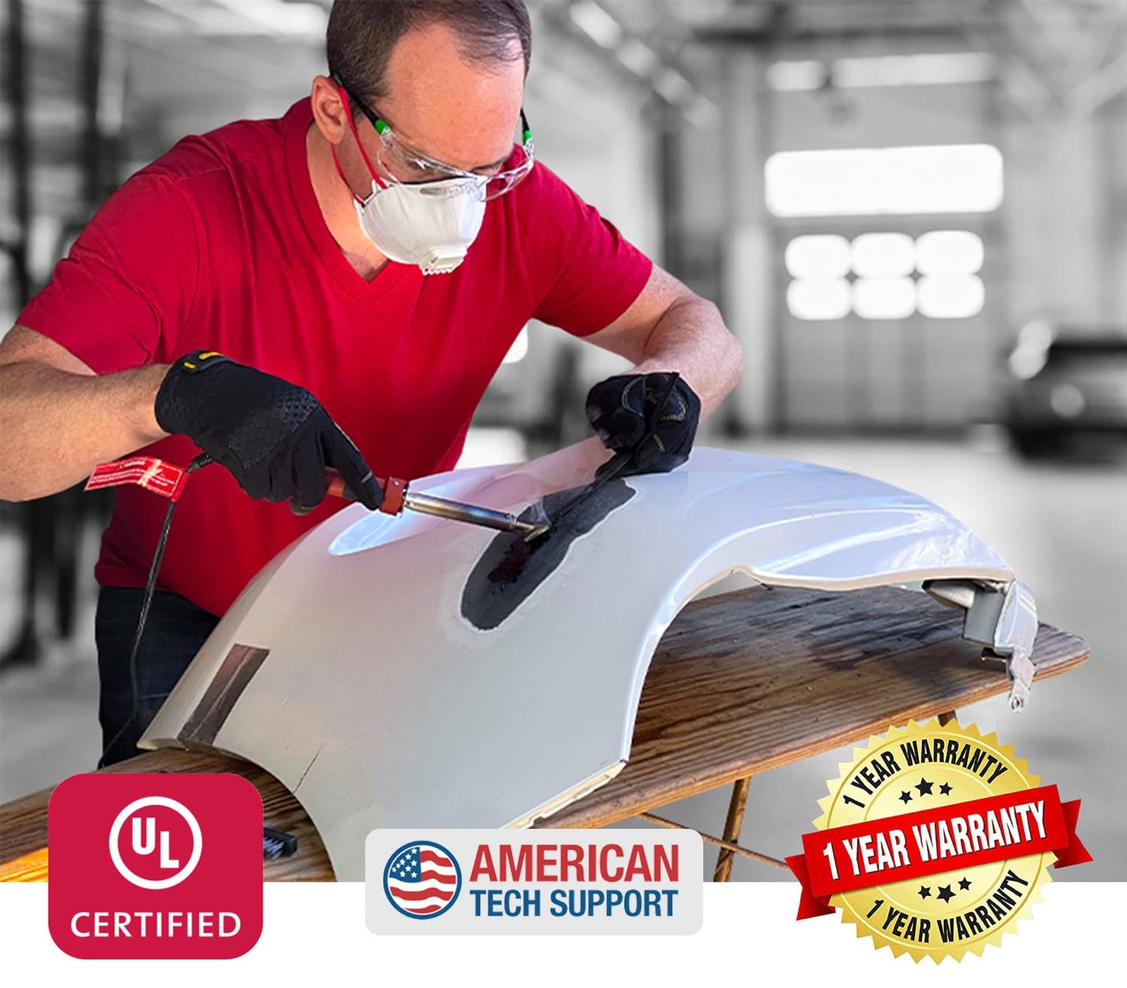 JOUNJIP Standard Plastic Welding Kit- UL Certified Welder 80W- Professional G…