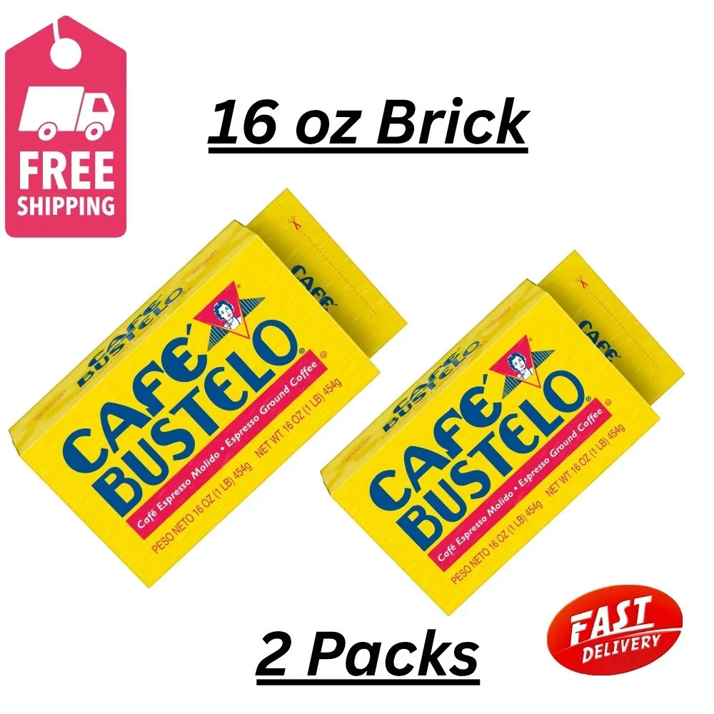 ( 2 Pack ) Cafe Bustelo Ground Coffee, Dark Roast, 16 oz Brick