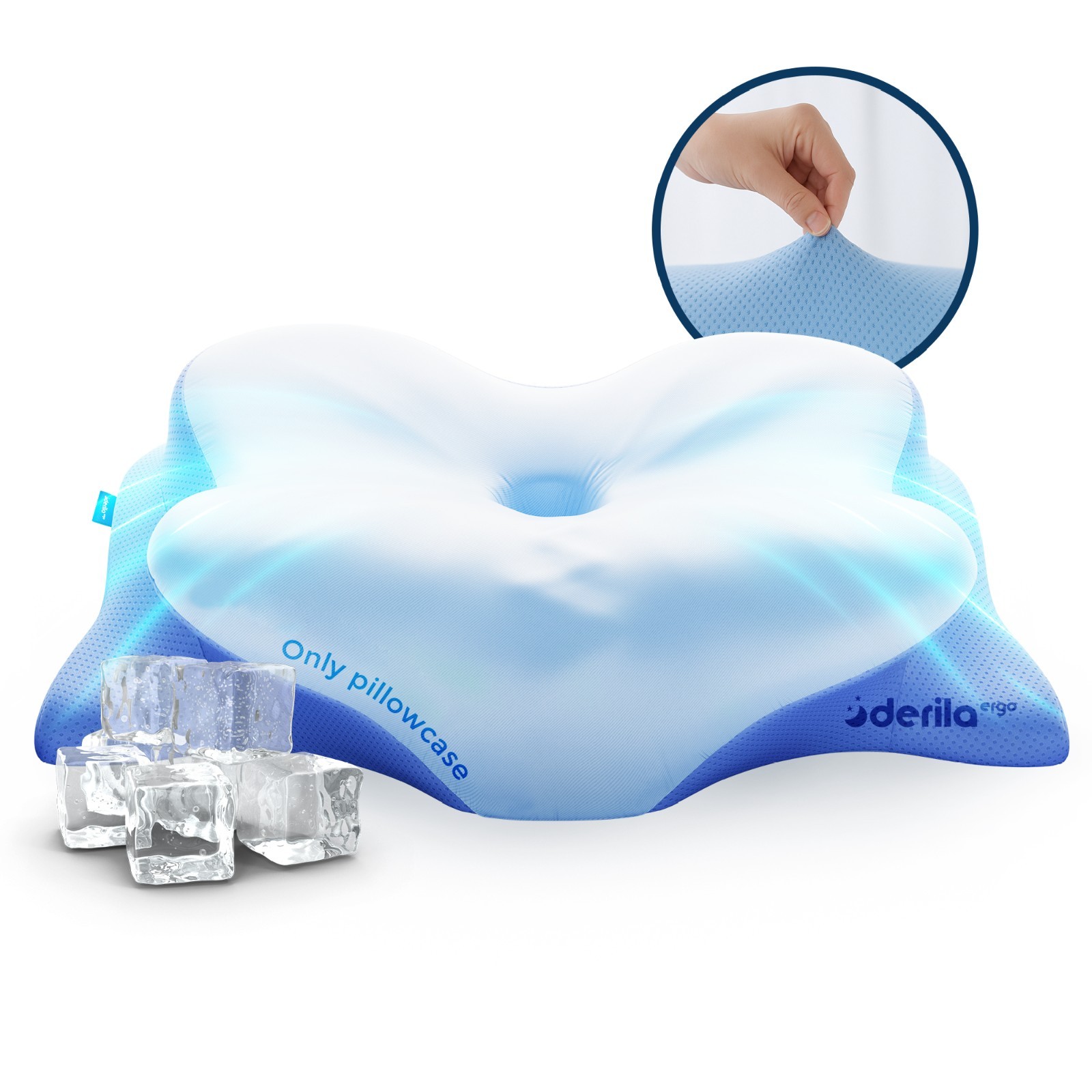 Derila Ergo Pillowcase – Cervical Neck Pillow Memory Foam Pillow Case (1 count)