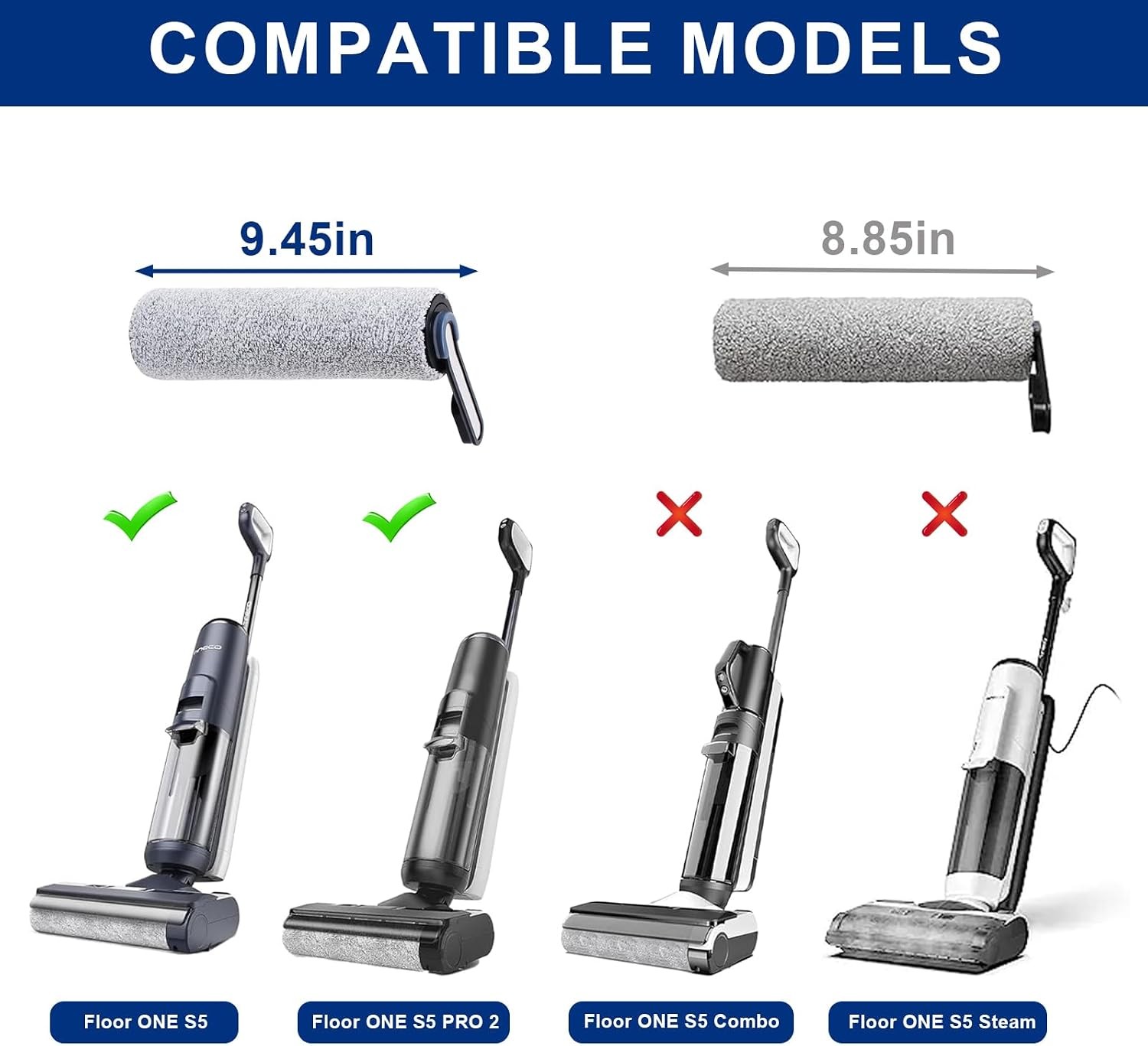 Floor One S5 Replacement Rollers Compatible with Tineco FLOOR ONE S5 S5 PRO S5