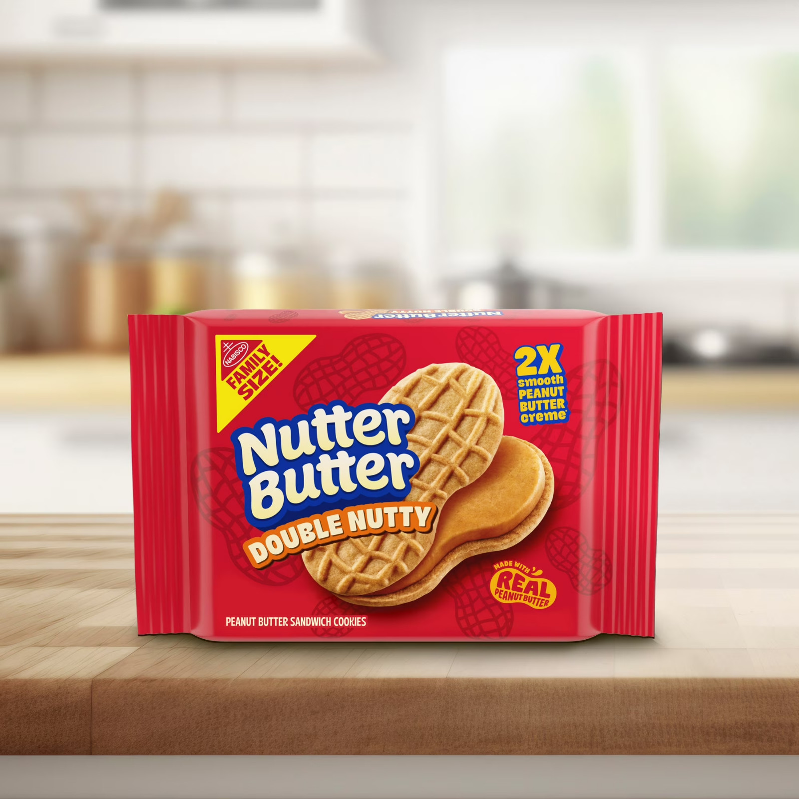 Nutter Butter double Nutty peanut Butter sandwich cookies 1 Pack (15.27 oz)…..