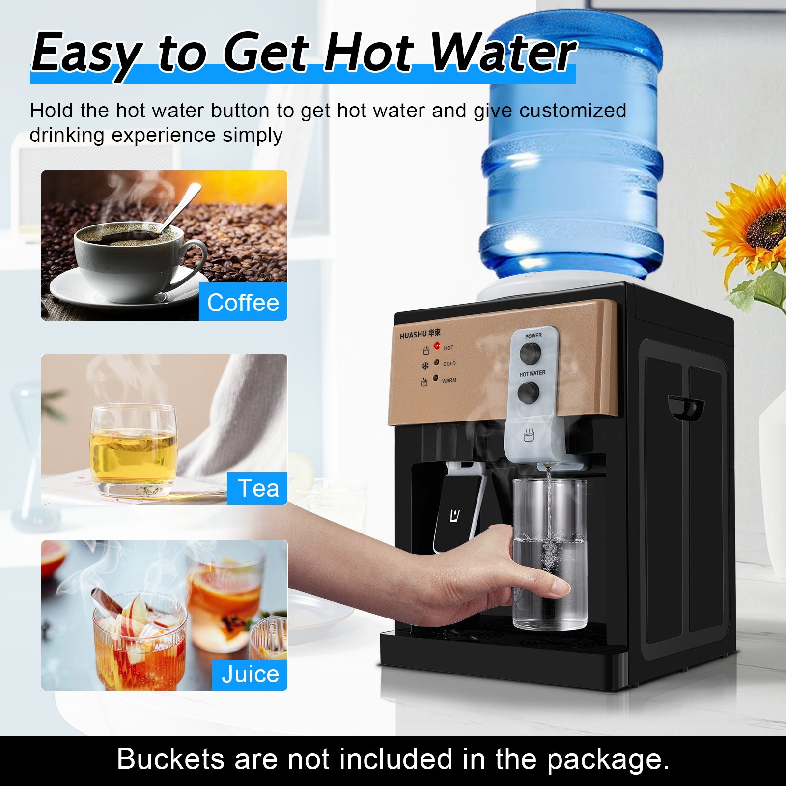 Top Loading Hot Cold Water Dispenser Freestanding Cooler 5 Gallon Home Office