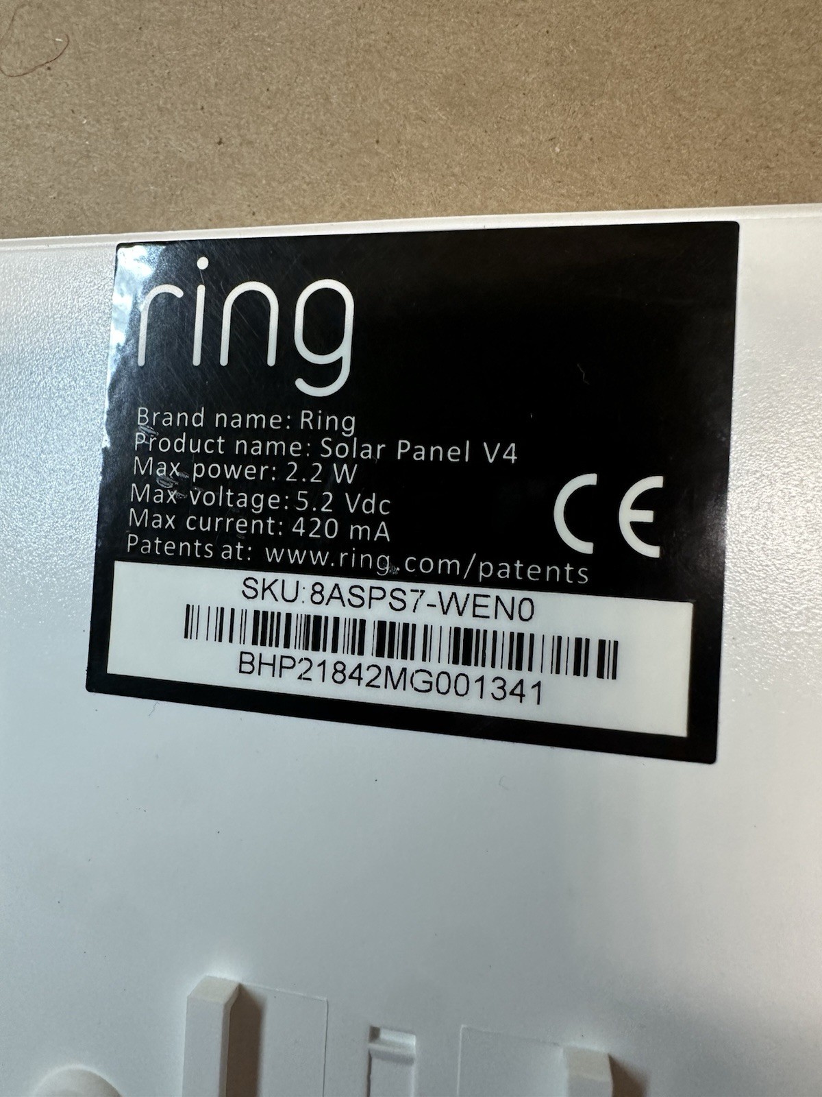 4X Ring Solar Panel for Ring Spotlight Cam Battery/Stick Up Cam Battery – White