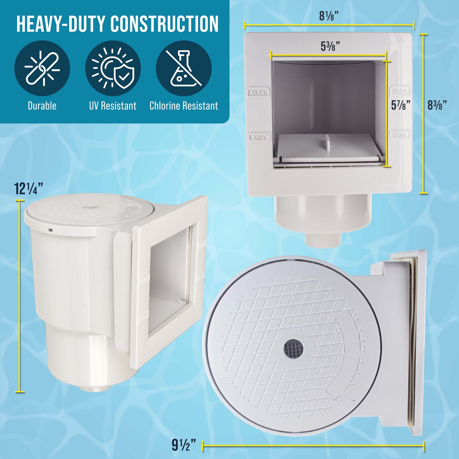 U.S. Pool Supply Standard Pool Skimmer Kit Above Ground Thru-Wall Kit