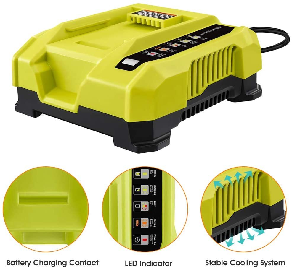 2X Battery & Charger For Ryobi 40V With LED Lithium-Ion 40-Volt OP406VNM OP40602