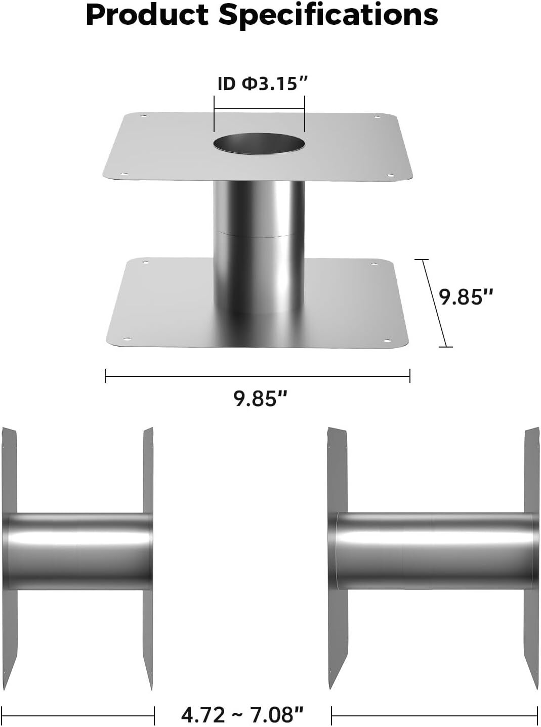 Vent Kit Replacement for Gas Tankless Water Heater Direct Vent Steel Stainless