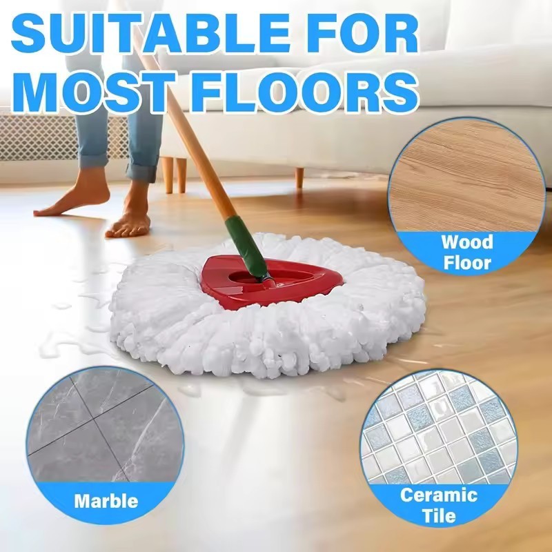 6P Replacement Microfiber Mop HEAD For O-Cedar Spin Mop Easy Clean Wring Refill