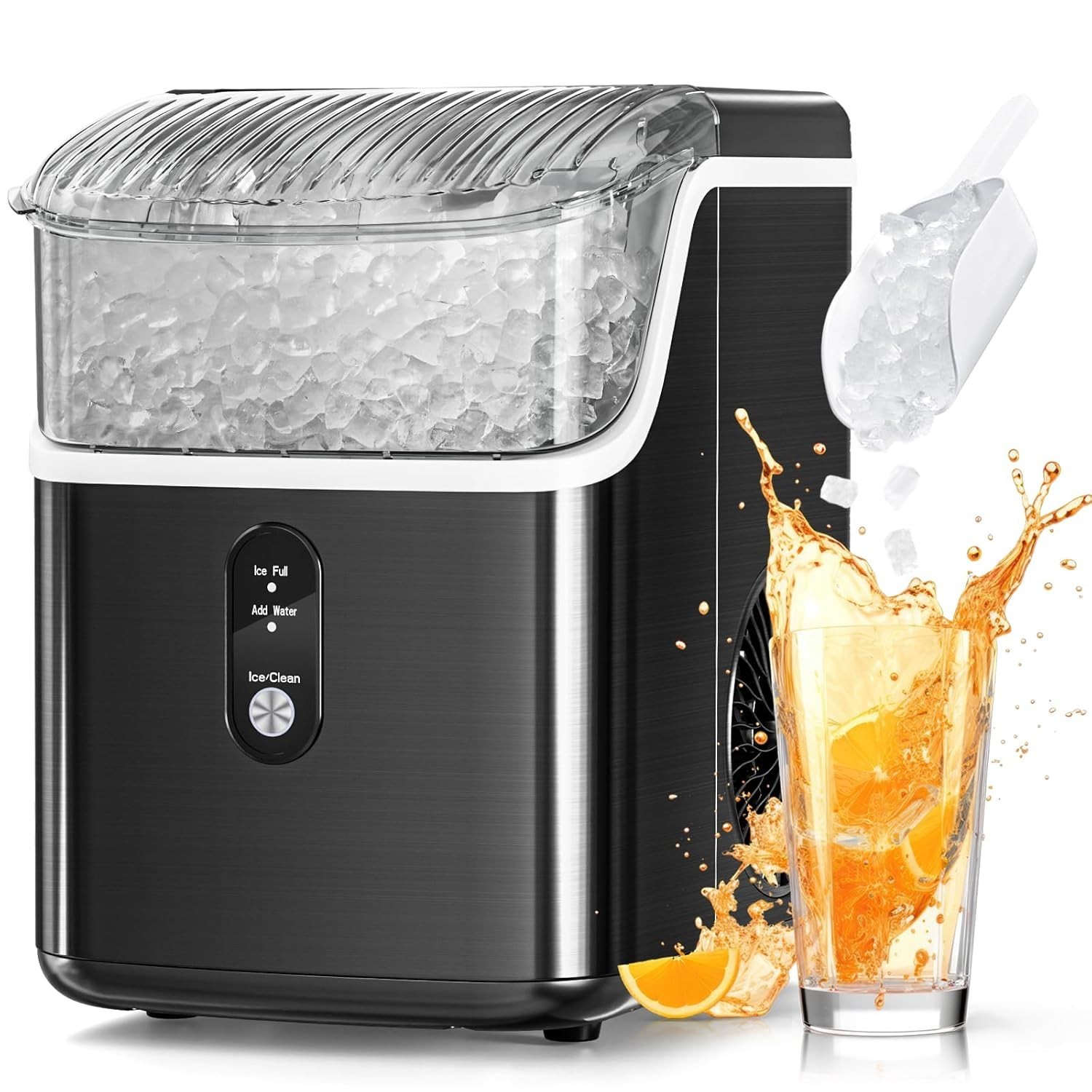 Nugget ice Maker Countertop Ready Fast 34lbs/24h Pebble Ice Self Cleaning