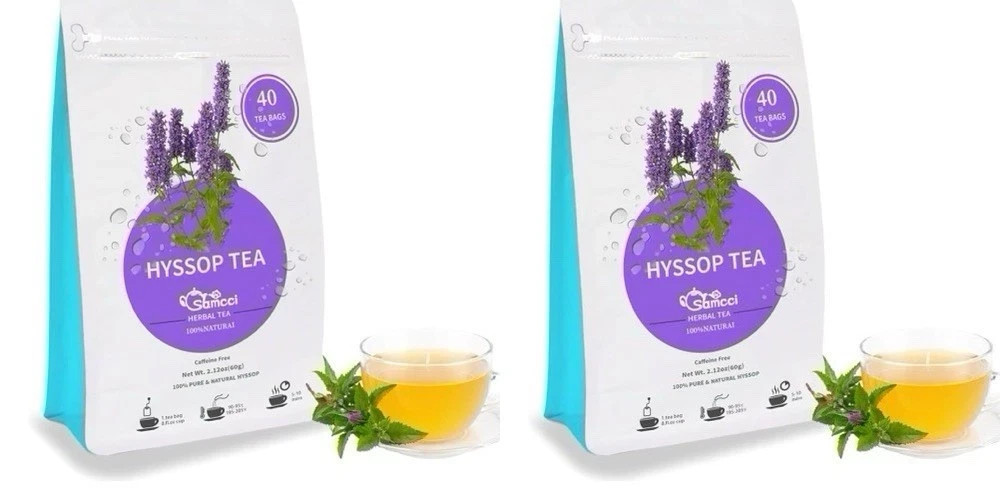 2 Pack Hyssop herbal Support Digestion & Promote Relaxation total 80 Tea Bags
