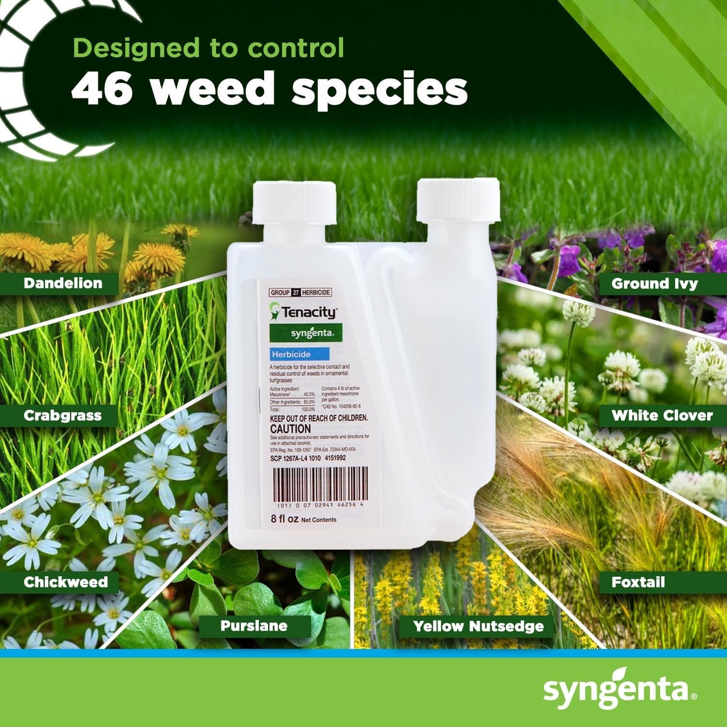 Tenacity Herbicide, 8 oz. Bottle, Covers 1 Acre, Syngenta Selective Herbicide