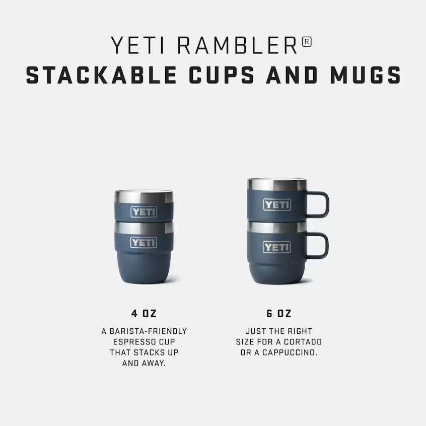 NEW YETI Rambler 6 oz Stackable Mug With Durasip Ceramic in Black 2 Pack