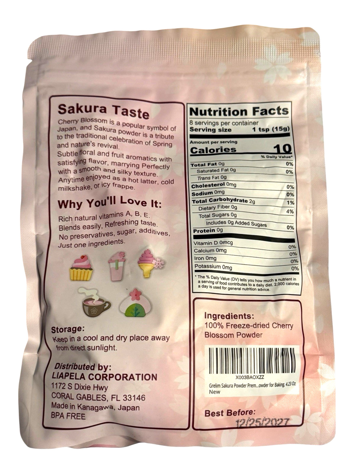 Grelim Sakura Premium Original Cherry Blossom 4.23 oz Powder (Japan) – Ex: 12/27