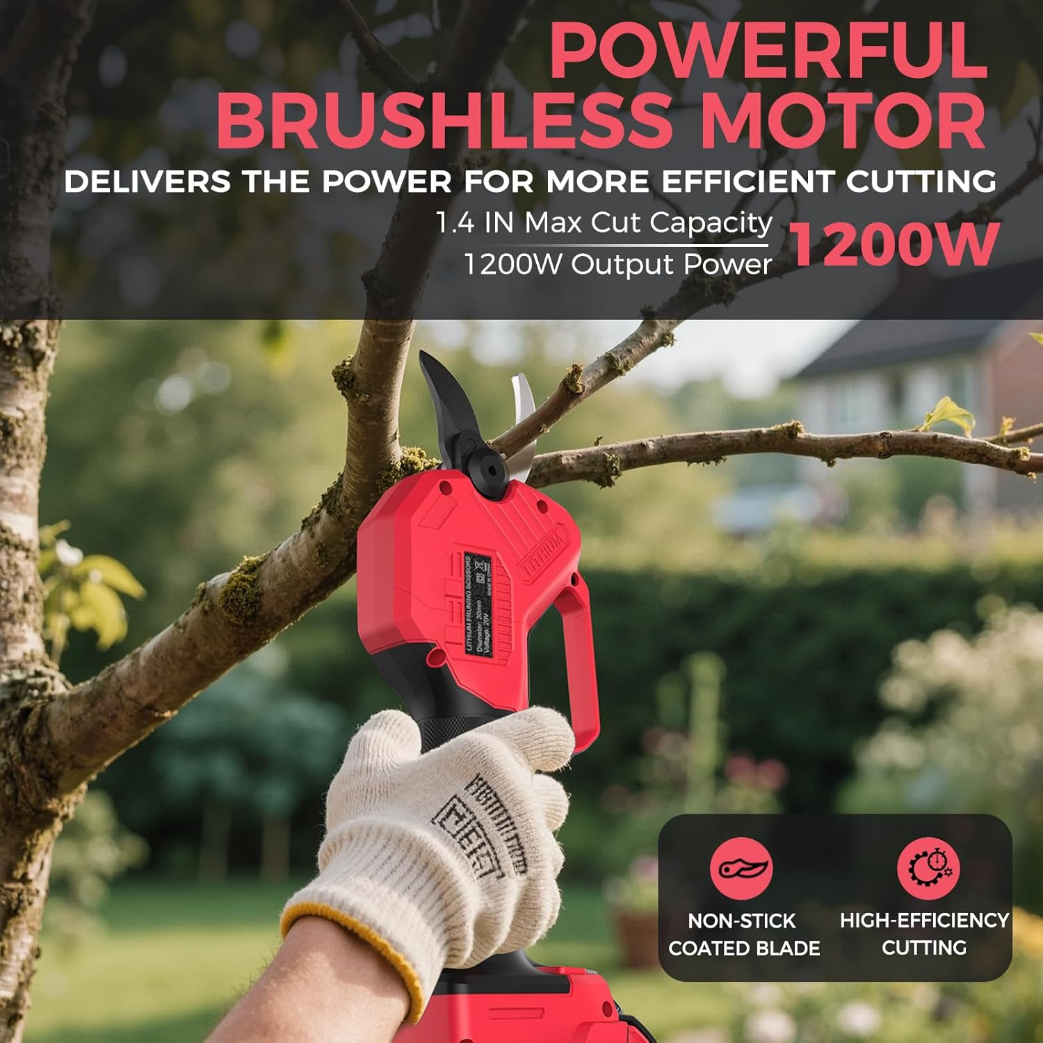Electric Pruning Shears for Milwaukee M18 Battery, Brushless Cordless Branch Cut
